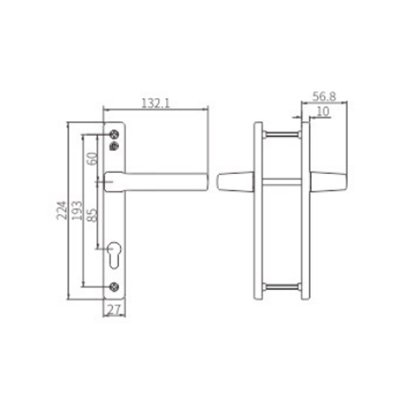 Manija de puerta abatible CZM32A