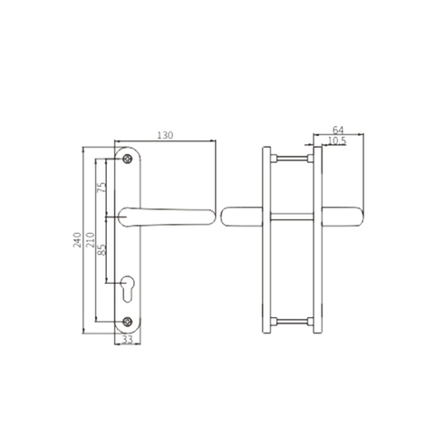 Manija de puerta abatible FCZM01A