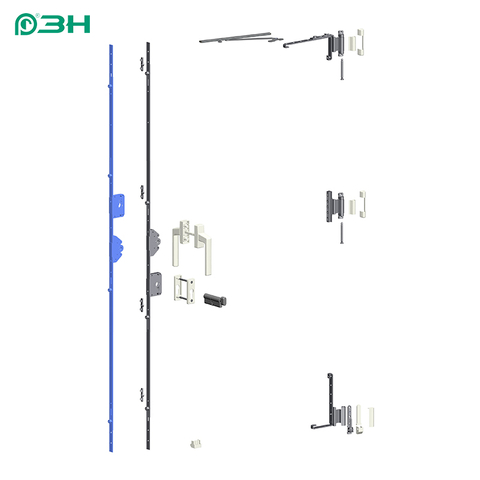 Sistema de herrajes para puertas abatibles de UPVC con ranura en U 