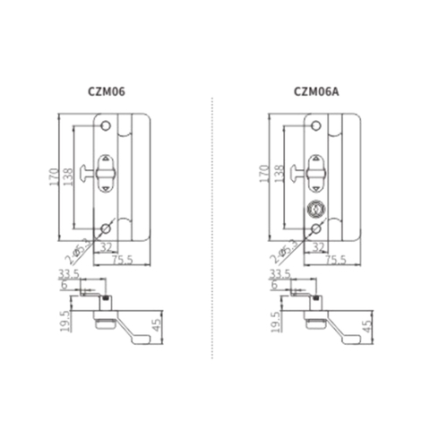 Manija de bloqueo deslizante CZM06