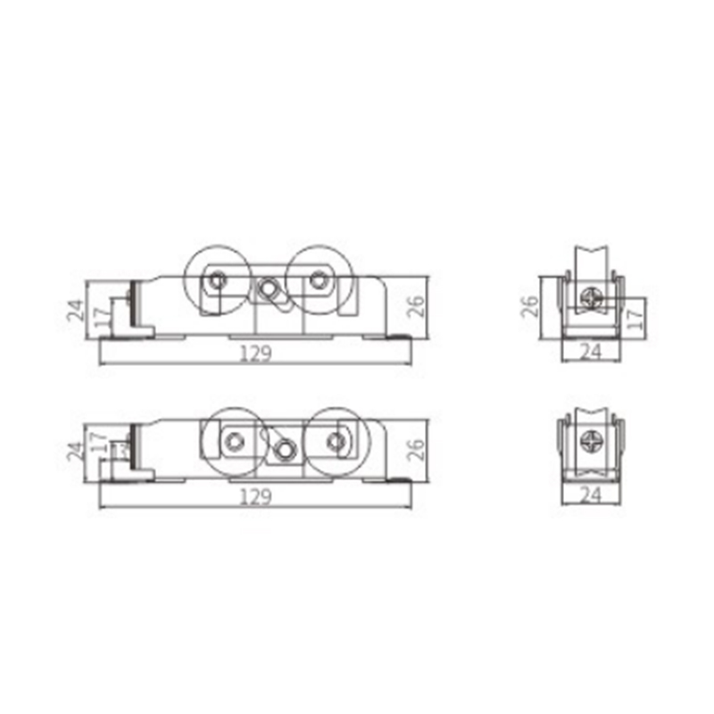 Rodillo deslizante de aluminio LTS834