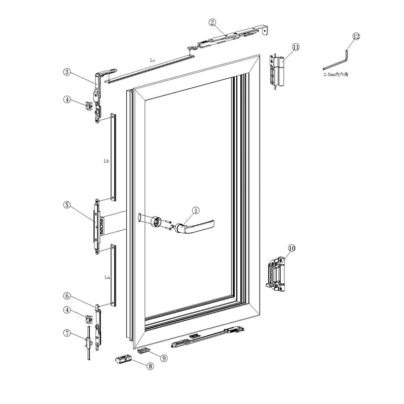 Sistema de herrajes para ventanas oscilobatientes con caja de cambios NXC18