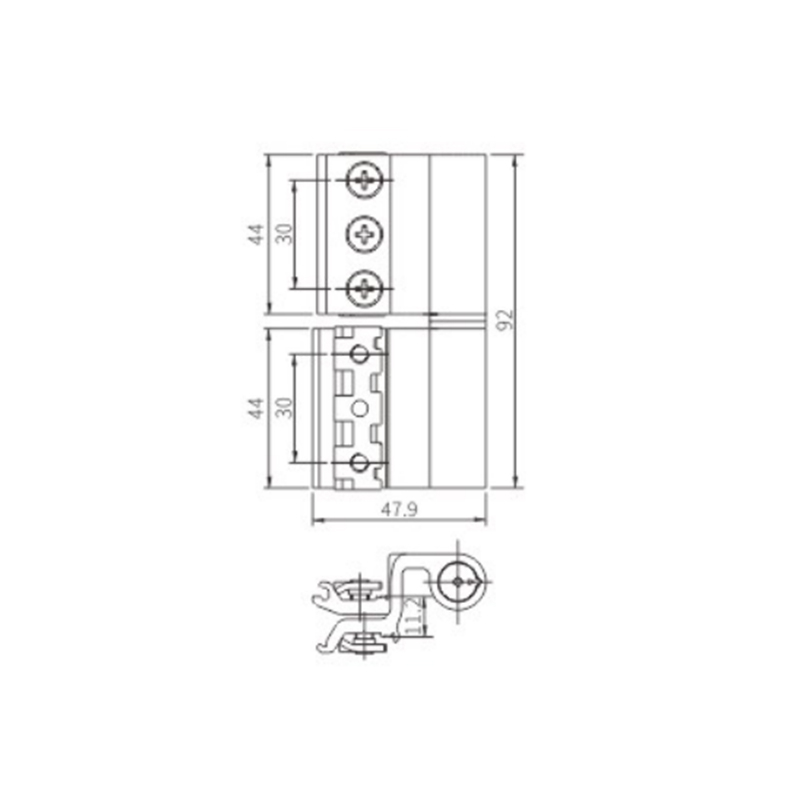 Bisagra 3D para puerta abatible JX144