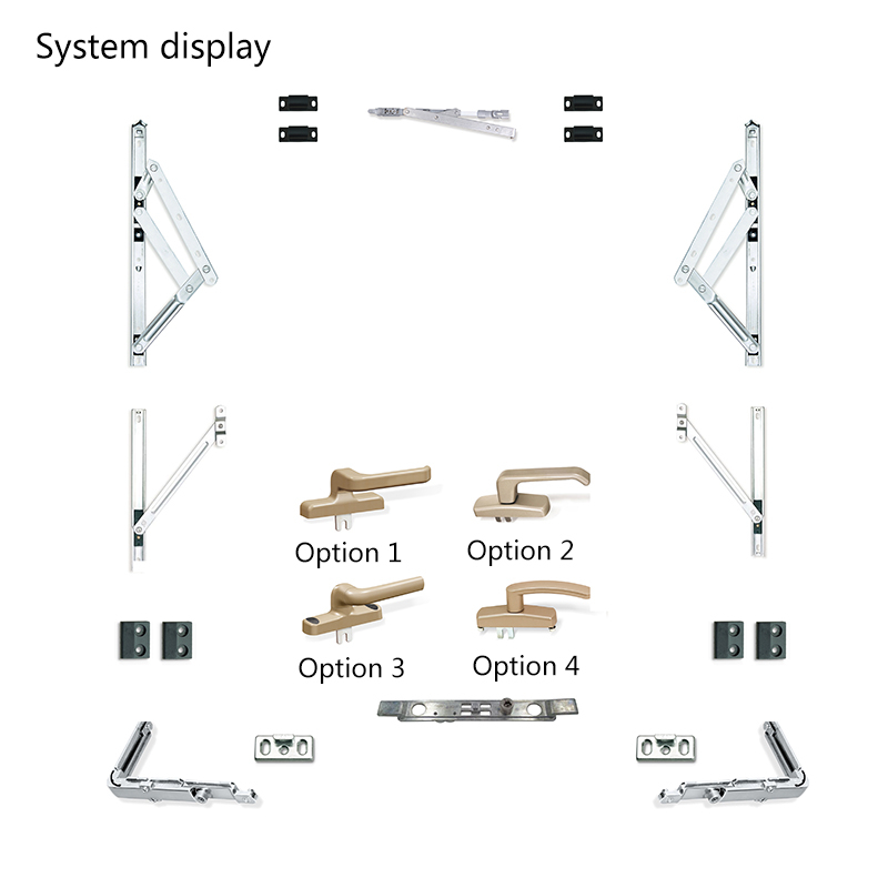 Precio de fábrica de Foshan, sistema de hardware de accesorios para ventanas colgadas en la parte superior, resistente