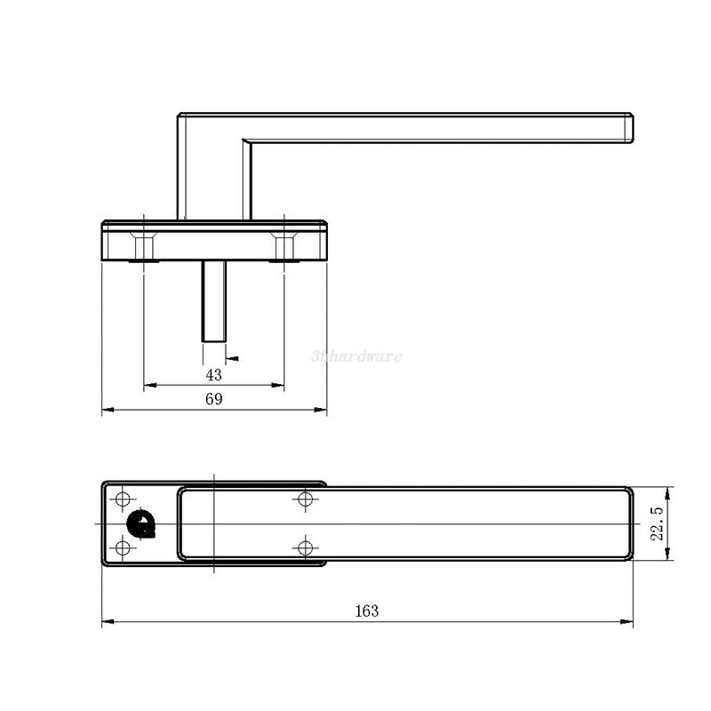 Manija de ventana de aluminio JCZ54