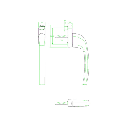 Manija de ventana abatible CZ11A