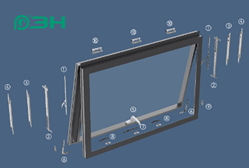 herrajes para ventana de pared curtian 667