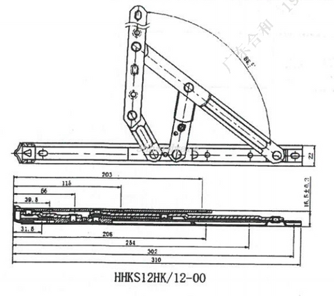 Ventana de aluminio Fricción de fricción HHKS12HK para Hongkong
