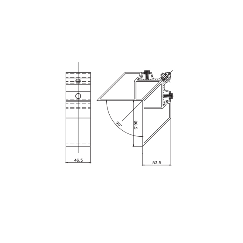 Conector de junta de esquina T85A