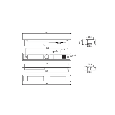 Cerradura de pestillo deslizante STG731B
