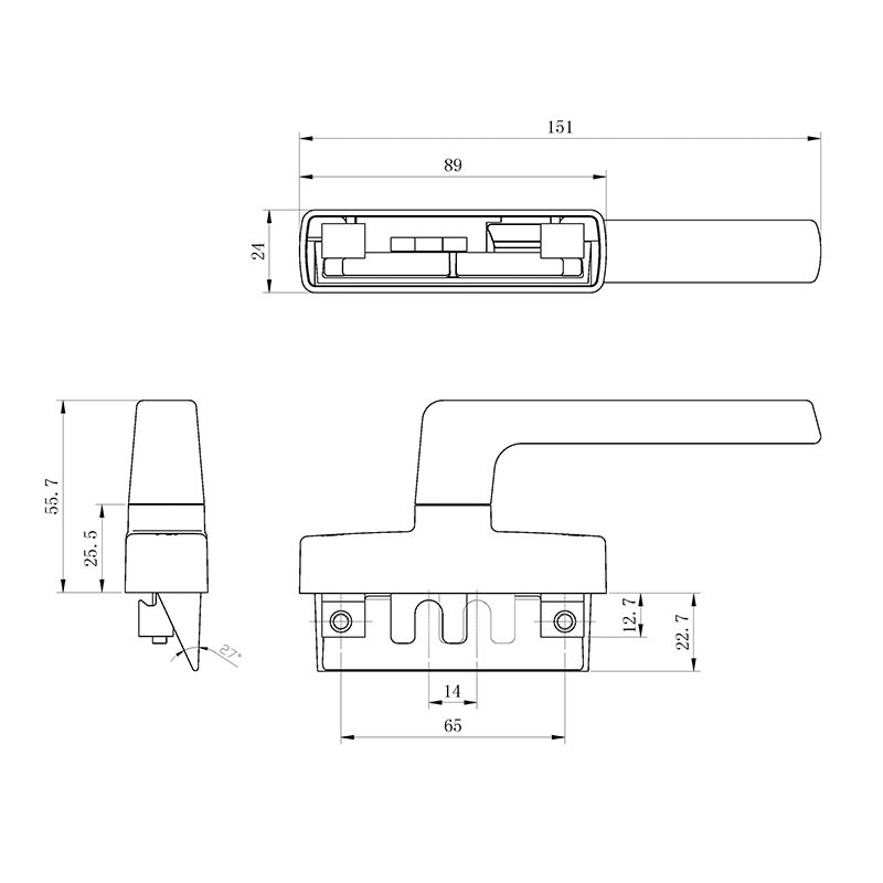 Manija de ventana de aluminio CZH47B