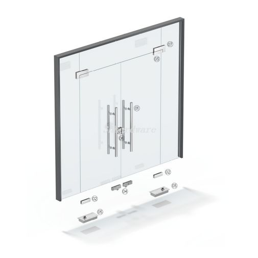 Solución de sistema de herrajes para puertas de entrada de vidrio