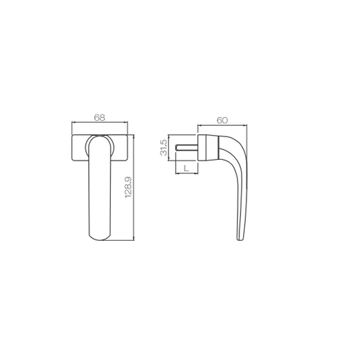 Manija moderna de UPVC para ventana corrediza de aleación de aluminio PCZM02