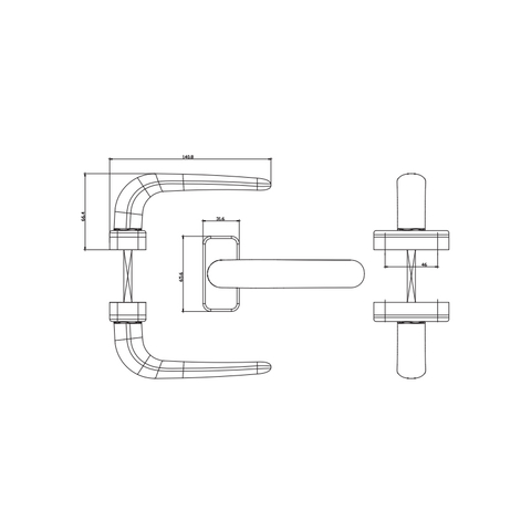 Manija de puerta abatible CZM16