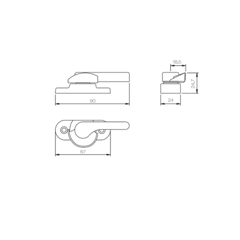 Cerradura de media luna PSB03R/L