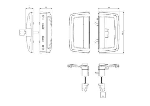 Mango deslizante en forma de D MH-TTS09