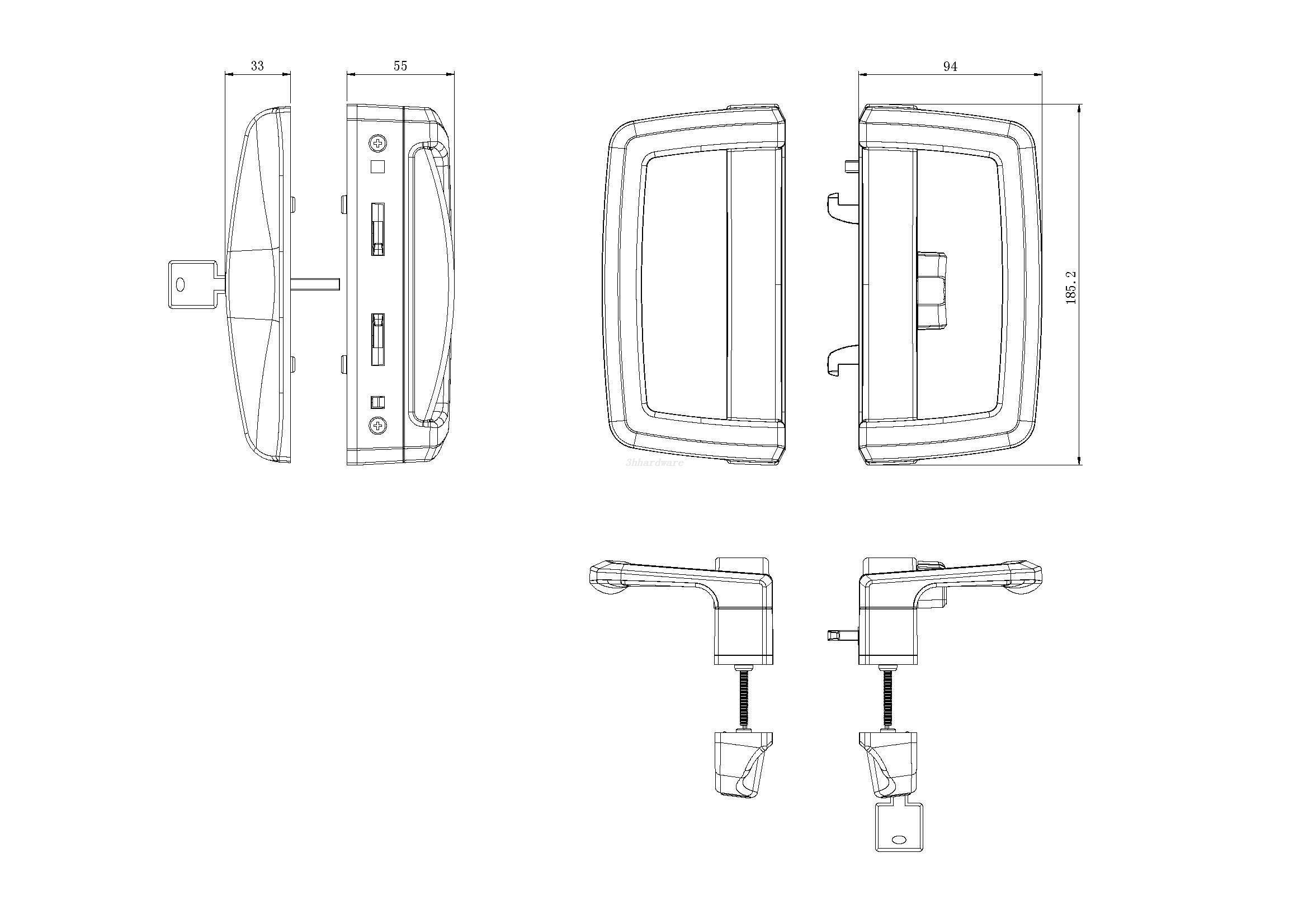 Mango deslizante en forma de D MH-TTS09