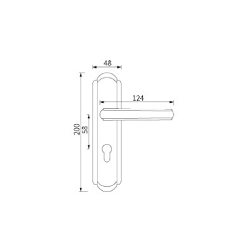 Manija de puerta de ducha de seguridad de acero inoxidable EH-2218