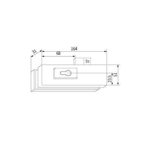 Parche de cerradura de puerta de vidrio PL-10