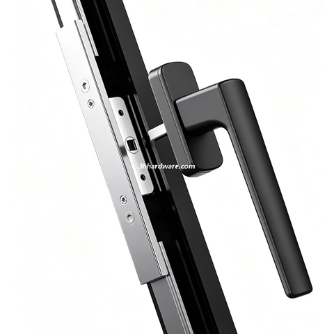 Sistema de ventana de oscilación integrada de pantalla exterior de vidrio interno